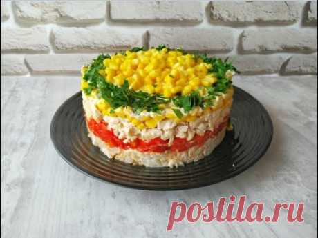Слоеный салат с курицей и маринованным перцем &amp;raquo; Женский Мир