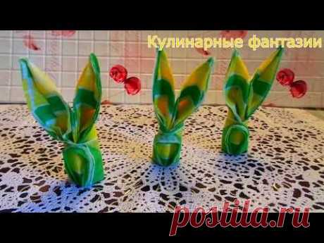 Как красиво сложить салфетки на Пасху! Пасхальные Зайчики!