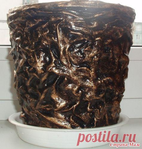 Декор цветочного горшка газетами - Декор