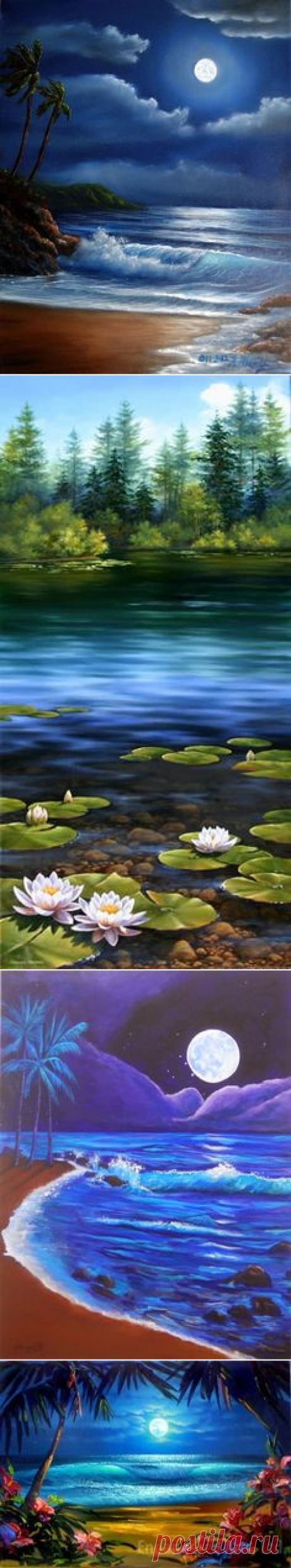 (116) &quot;Lose Yourself&quot; by Steve Barton - an original oil painting on canvas, 14&quot; x 34&quot; | Steve Barton Artist / Palmtrees