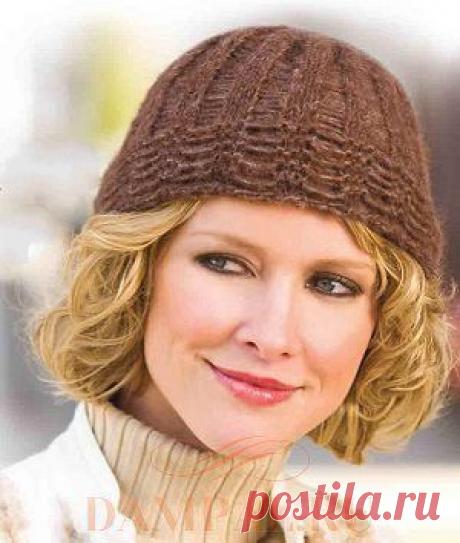Простая шапочка со спущенными петлями | DAMские PALьчики. Ru