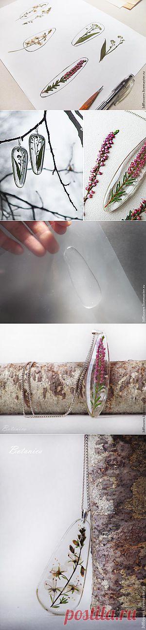 кулоны из сухоцветов