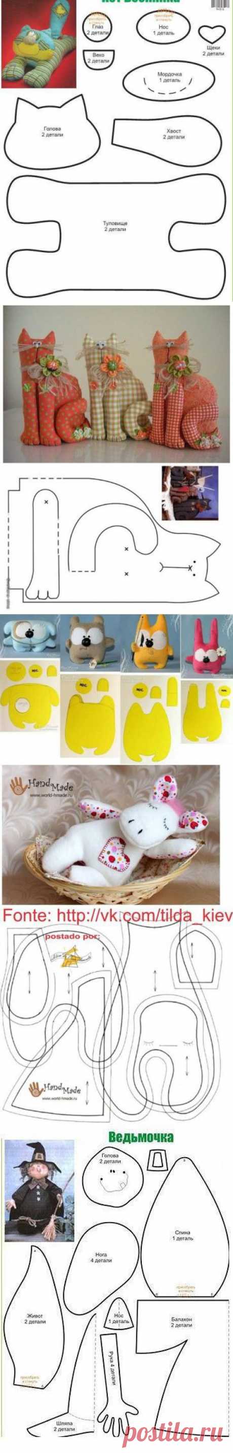 Большая подборка выкроек для мягких игрушек - Рукоделие
