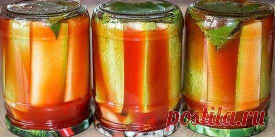 Супер рецепт! Заготовка маринованных кабачков «Кровавая Мэри» на..