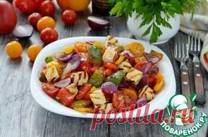 Теплый салат с жареным сыром - кулинарный рецепт