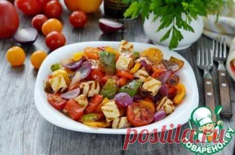 Теплый салат с жареным сыром - кулинарный рецепт