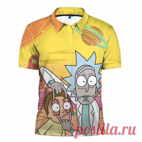 Мужская рубашка поло 3D "Рик и Морти" 2435 руб.