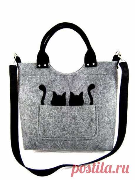 FELT BAG / in hand/ in shoulder / three colors от Torebeczkowo