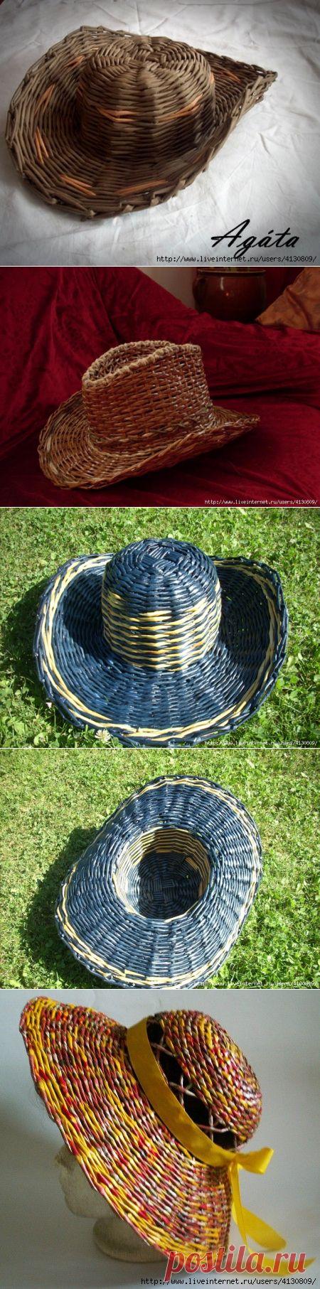Мастер-класс на шляпу из газет. Можно использовать для корзинки.
