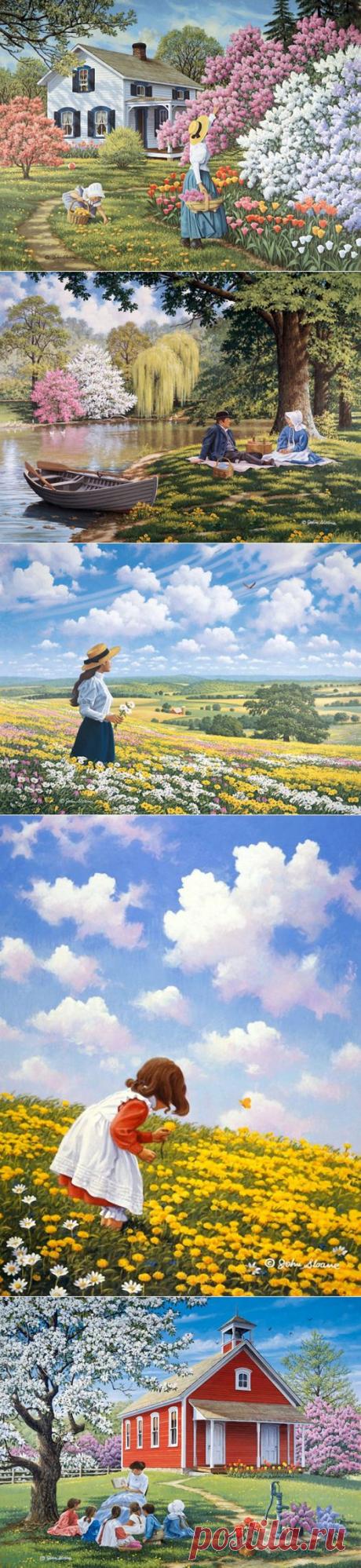 Весенняя деревенька John Sloane..