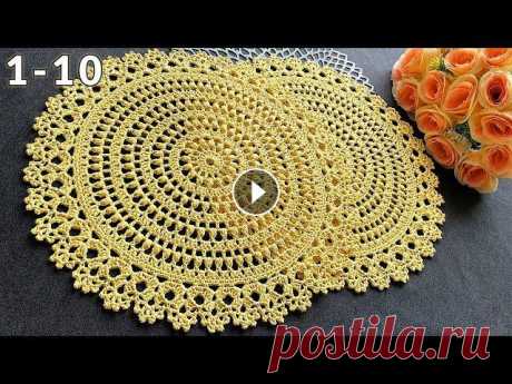 Очень простая салфетка крючком, Дризелла, 1-10, для сервировки Простая салфетка крючком для сервировки Диаметр- 41 см; Крючок - 3 мм; Пряжа - 100% хлопок, 150 м / 100 г. ___________________________________________...