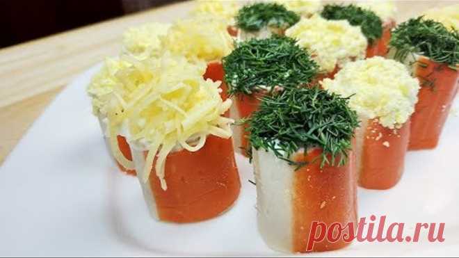 Обалденная закуска из крабовых палочек. Крабовая закуска праздничная.