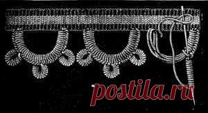 Irish Lace - Chapter XIII - Encyclopedia of Needlework, Irish lace materials, Irish lace patterns, tacking down the braids, bars of different kinds, Insertion stitches