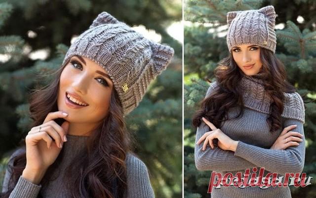 Шапочка кошка спицами
Описание: http://prjaga.ru/vyazanie-dlya-zhenshchin/shapka-beret/shapochka-koshka-spicami