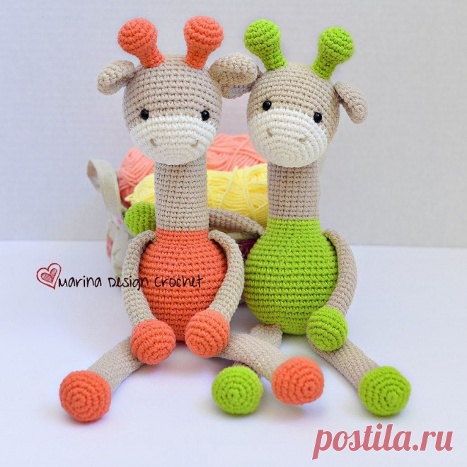 Жираф амигуруми схема крючком | Hi Amigurumi