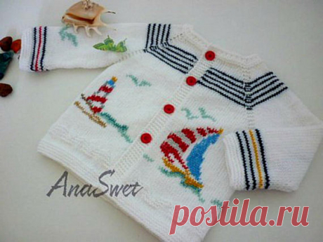 Hand knit baby summer cardigan.Unisex baby cardigan in white.PDF.PC014 This listing is for the PDF of the knitting pattern .Baby cardigan with summer motif. This is a classic cardigan for any boy or girl. The cardigan is knit top down, with buttons half front.  Skill level: Intermediate  Language: English  Size: 18 months - 2yrs  Finished Measurements: Chest: 62cm/24.5”  Length: 34cm/13.5” Gauge: 24 stitches x 34 rows = 10cm (4 in) worked in St.st on 3.5mm (US 4) needles. ...