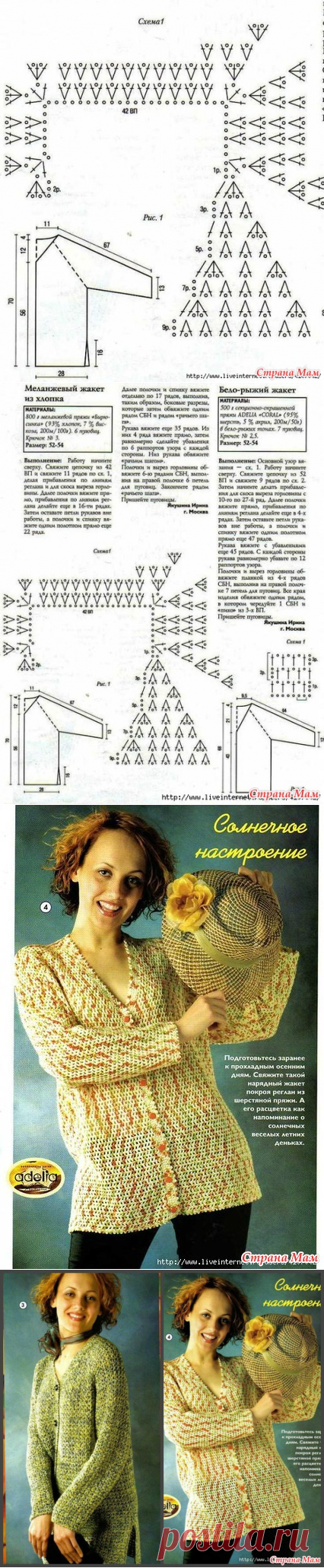 Два осенних жакета\реглан крючком. - ВЯЗАНАЯ МОДА+ ДЛЯ НЕМОДЕЛЬНЫХ ДАМ - Страна Мам