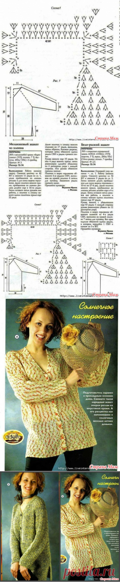 Два осенних жакета\реглан крючком. - ВЯЗАНАЯ МОДА+ ДЛЯ НЕМОДЕЛЬНЫХ ДАМ - Страна Мам