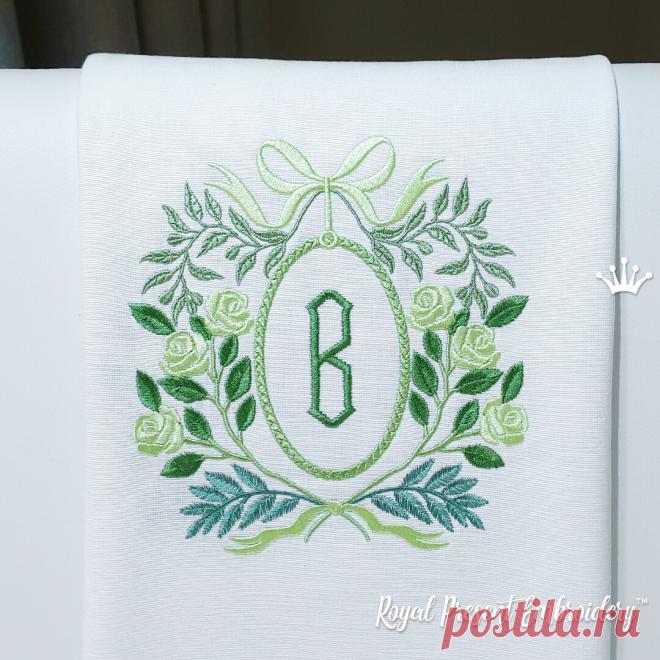 Рамка с Розами Дизайн машинной вышивки - 5 размеров