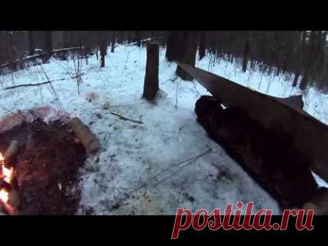 Ночевка в зимнем лесу без палатки