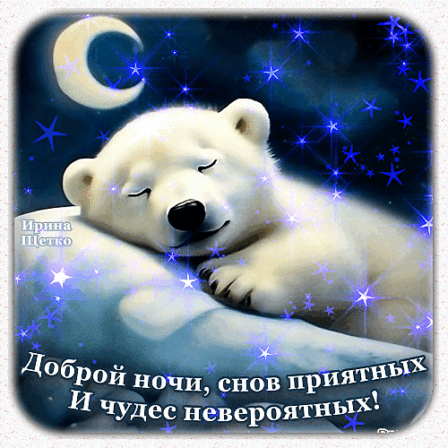 Доброй ночи, сладких снов.
Тебе приснится пусть любовь,
Здоровья остров, счастья лес.
На гору радости ты влезь!