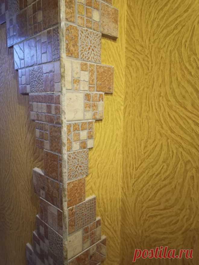 Шикарная идея декора стены в кухне с помощью самой дешевой напольной плитки всего за 3 000 рублей | Домовой | Дизайн интерьера и ремонт