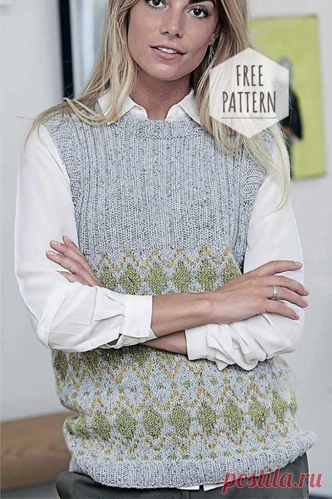 Knitted Sleeveless Women Top Free Pattern