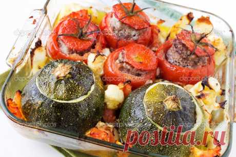 ФАРШИРОВАННЫЕ МЯСОМ ПОМИДОРЫ И КАБАЧКИ
