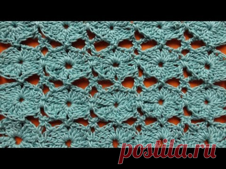 Безотрывный узор со сложными столбиками (видео)