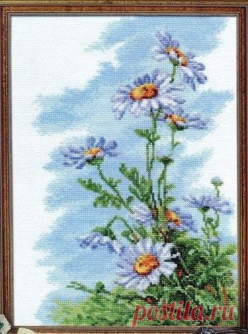 Вышивка крестом ромашки. Бесплатные схемы вышивки крестом ромашки |