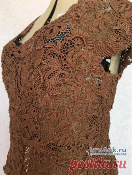 Летняя кофточка в стиле ирландского кружева. Работа Людмилы Максютовой