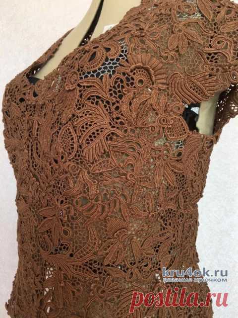 Летняя кофточка в стиле ирландского кружева. Работа Людмилы Максютовой