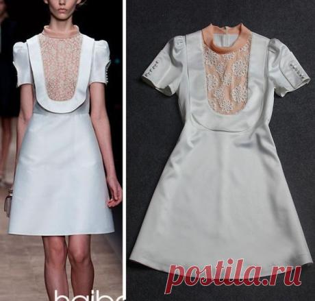 fashion casual dress Picture - More Detailed Picture about Runway Catwalk Women's A Line Dress Puff Sleeve Cute Style Knee Length Soluble Flower White Dresses Fall 2013 Design Fashion Picture in Dresses from GuangZhou HUANGYI Clothes