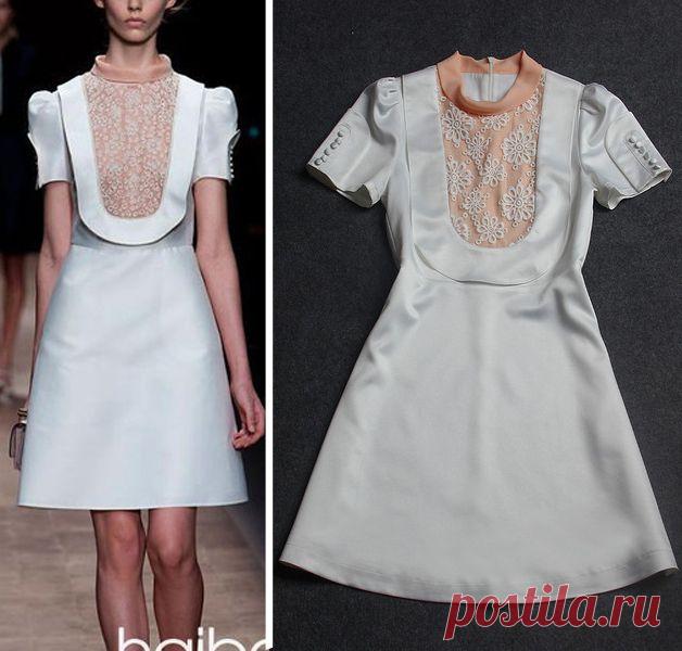 fashion casual dress Picture - More Detailed Picture about Runway Catwalk Women's A Line Dress Puff Sleeve Cute Style Knee Length Soluble Flower White Dresses Fall 2013 Design Fashion Picture in Dresses from GuangZhou HUANGYI Clothes