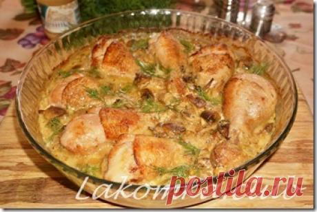 Курица в горчичном соусе с грибами - lakomka.club