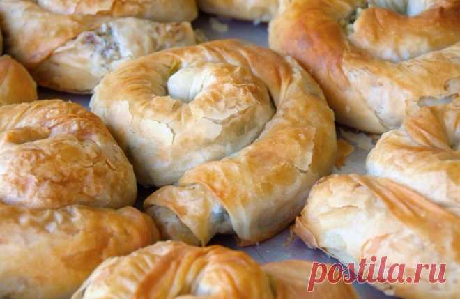 Быстрые турецкие пирожки из лаваша с грибной начинкой Gul boregi