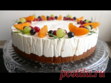 Всё размешал и в духовку! Пирог заливной с ягодами и сметанным кремом! Два в одном пирог-торт!