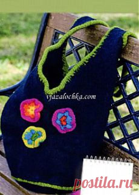 Вязаные сумки и аксессуары спицами