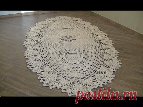 (1) Ковёр из шнура вязанный крючком. - YouTube