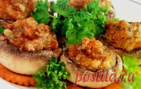 Низкокалорийные Фаршированные шампиньоны с сыром и творогом (100 грамм 78 ккал) И шампиньоны с творогом для диеты Дюкана фаза Атака