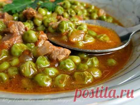Постигая искусство кулинарии... : Зеленый горошек с мясом по-турецки (Etli Bezelye Tarifi)