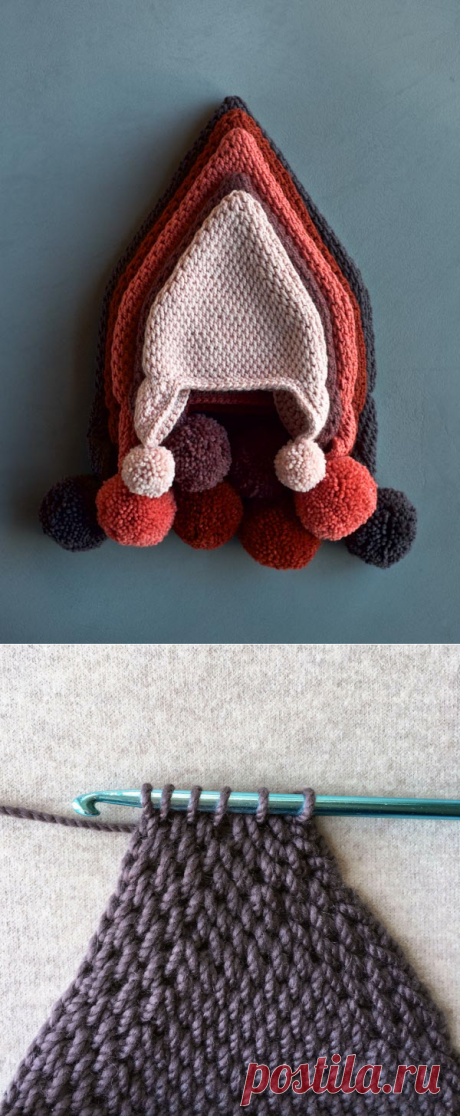 Tunisian Crochet Pointy Pom Pom Hat | Purl Soho