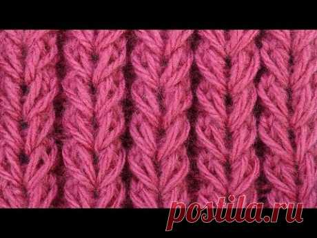 Rib stitch knit pattern Резинка с косами  узор вязания спицами 59