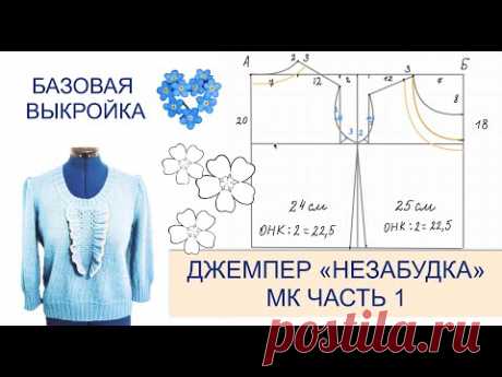 Базовая выкройка плечевого изделия 🧶 вязание спицами и крючком 💙 #knitting #вязаниеспицами #вязание