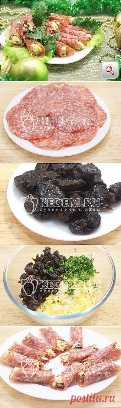 Рулетики салями с начинкой - Новогодние рецепты 2014 новогодние закуски