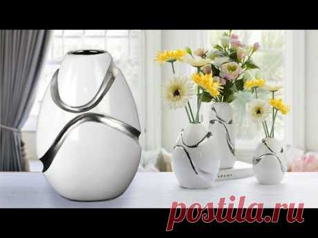 Stylist Flower Vase making || Cement flower vase - Gypsum flower vase