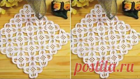 ИНТЕРЕСНЫЙ МОТИВ КРЮЧКОМ ДЛЯ САЛФЕТКИ