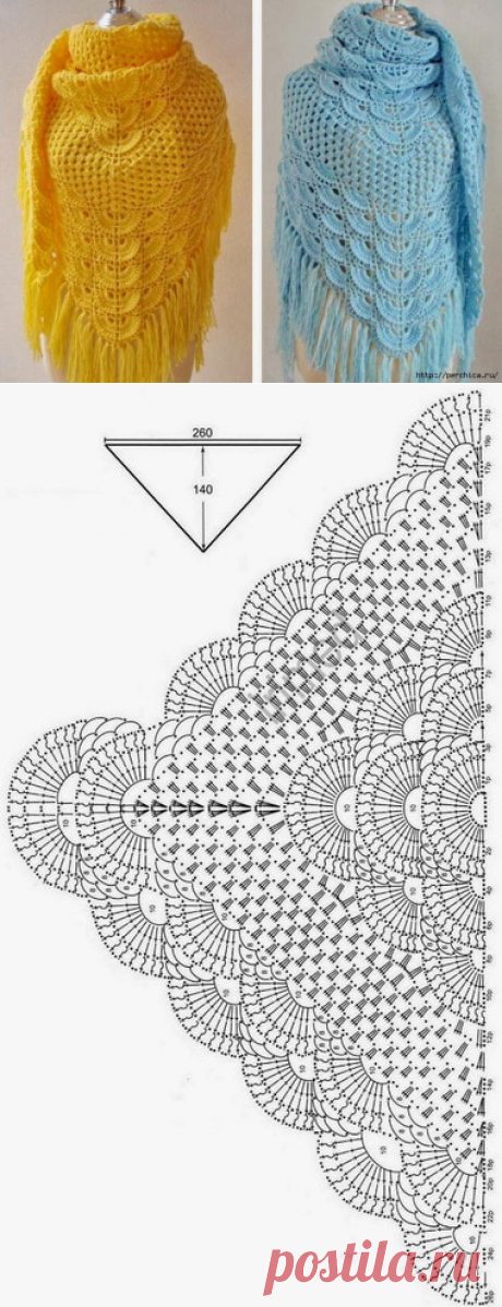 Шаль связанная крючком