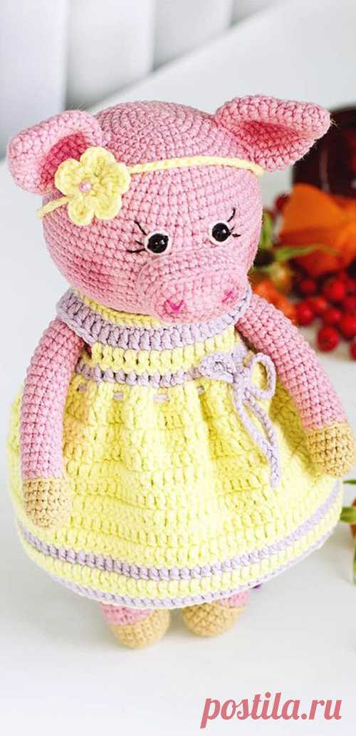 PDF Хрюшенька крючком. FREE crochet pattern; Аmigurumi animal patterns. Амигуруми схемы и описания на русском. Вязаные игрушки и поделки своими руками #amimore - свинка, поросёнок, свинья, поросенок.