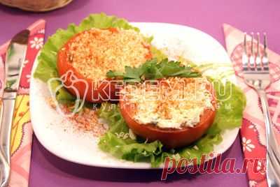 Помидоры фаршированные сыром и чесноком - Рецепты. Закуски. Закуски из грибов и овощей